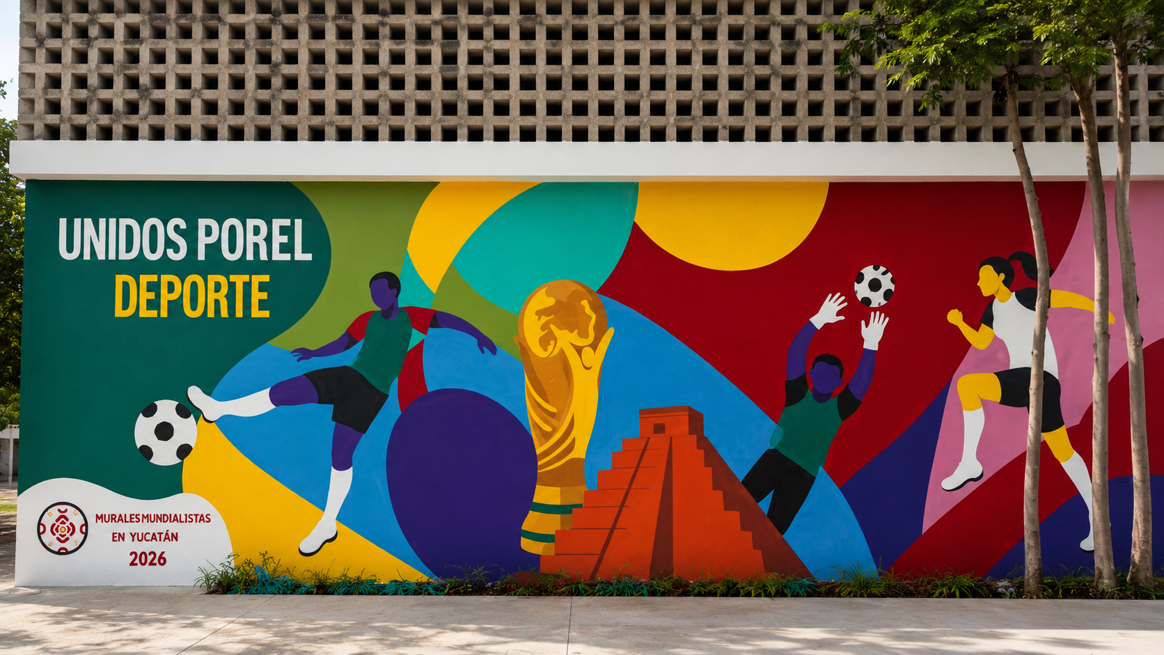 MURAL CANCHAS FÚTBOL 7 JUAN PABLO II
